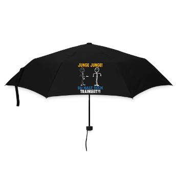 Fitness JUNGE JUNGE DU HASTDOCH TRAINIERT LUSTIG - Regenschirm (klein) - Schwarz - Vorne