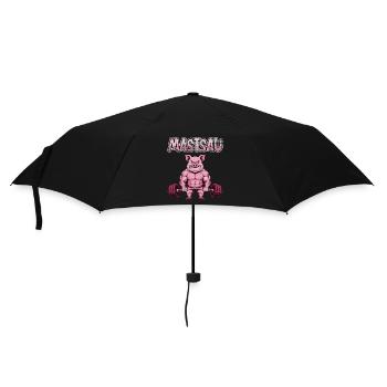 Gewichtheber MASTSAU Muskelaufbau Lustiges - Regenschirm (klein) - Schwarz - Vorne