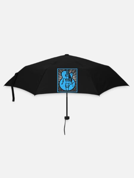 Retro-Gitarren-Silhouette - Regenschirm (klein) - Schwarz