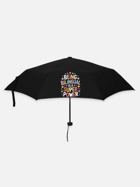 Fremdsprache Sprüche Lustige Fremdsprache Geschenk - Regenschirm (klein) - Schwarz