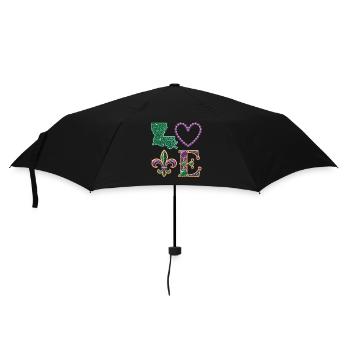 Mardi Gras Louisiana Shirt – Karneval Liebe - Regenschirm (klein) - Schwarz - Vorne
