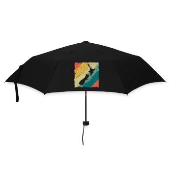 New Zealand Land Map Retro Logo Vintage NZ - Umbrella (small) - black - Front
