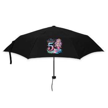 Mermaid 5th Birthday 5 Years - Umbrella (small) - black - Front