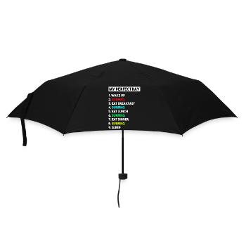 Mein perfekter Tages-Surfplan, Surfer - Regenschirm (klein) - Schwarz - Vorne