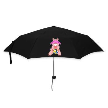 Pig Volleyball Player Volleyball Sports - Umbrella (small) - black - Front