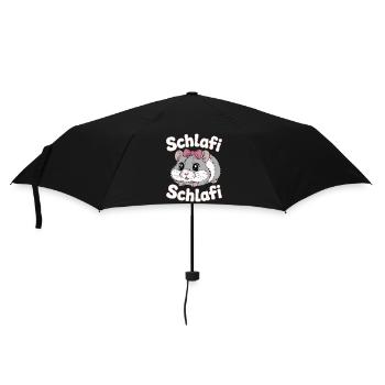 Schlafi Schlafi Hamster Design - Regenschirm (klein) - Schwarz - Vorne