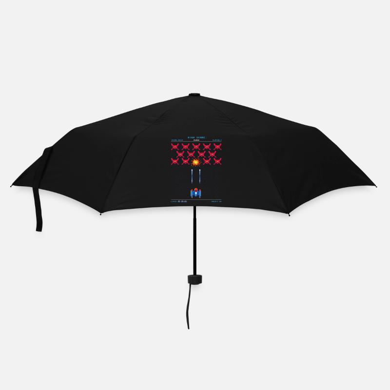 Arcade rétro années 80 Pixel Alien Gamer Vintage - Parapluie standard - noir
