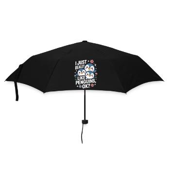 Penguin Trio Saying Picture - Umbrella (small) - black - Front