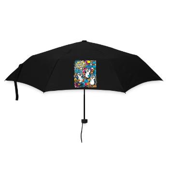 Collage de bandes dessinées Penguin Pop Art - Parapluie standard - noir - Devant