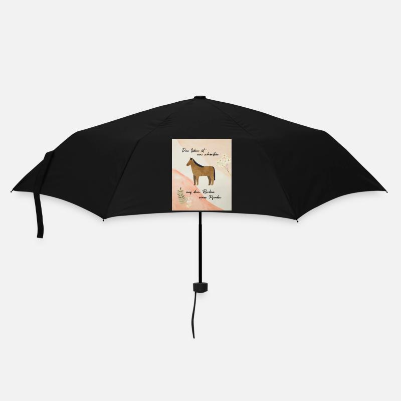 Leben auf dem Pferderücken - Regenschirm (klein) - Schwarz