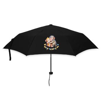 Umarmende Affen halten weiter fest - Regenschirm (klein) - Schwarz - Vorne