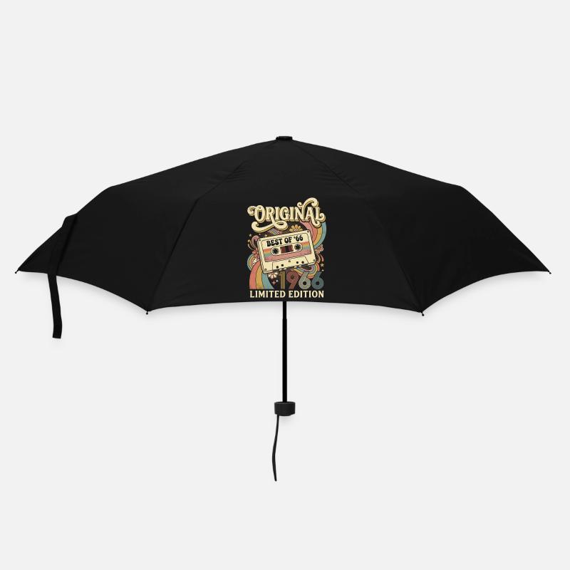 Groovy 1966 Vintage Cassette 60th Birthday - Umbrella (small) - black