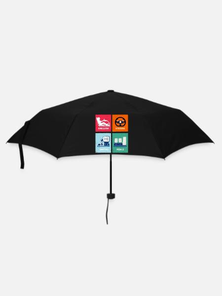Sim Racing - Regenschirm (klein) - Schwarz