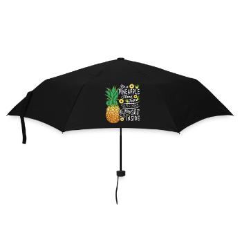 Be A Pineapple Stand Tall Wear A Crown Quote Art - Umbrella (small) - black - Front