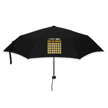 Mon Âge En Pintes 35 ans Humour Anniversaire Bière - Parapluie standard - noir - Devant