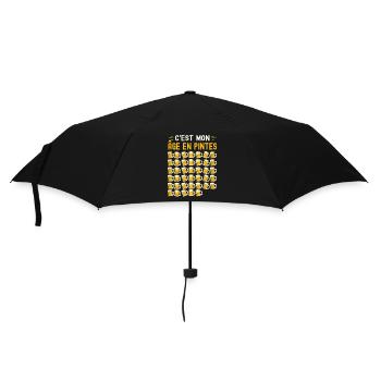 Mon Âge En Pintes 40 ans Humour Anniversaire Bière - Parapluie standard - noir - Devant