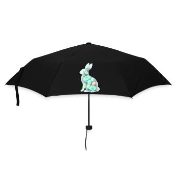 Hase Ostern Aquarell - Regenschirm (klein) - Schwarz - Vorne