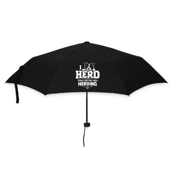Ich hüte einfach alles | Border Collie Humor - Regenschirm (klein) - Schwarz - Vorne