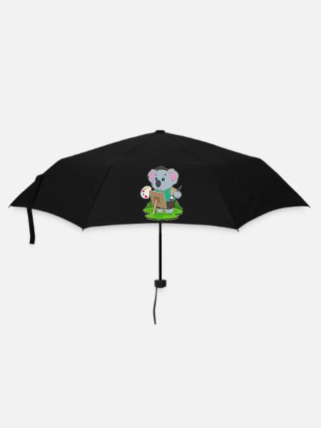 Koala Maler Pinsel Malen - Regenschirm (klein) - Schwarz