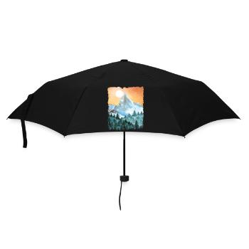 Hiking Mountains Hike Vintage - Umbrella (small) - black - Front