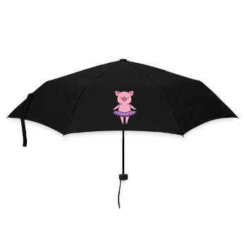 Petit cochon mignon en tutu - Parapluie standard - noir - Devant