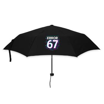 Error 67 Six Seven Glitch Cyber Meme Gift Idea - Umbrella (small) - black - Front