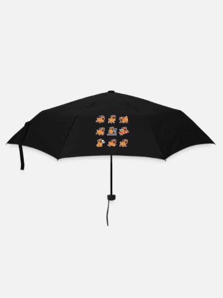 Lustiger Mops Joggen Marathon Laeufer - Regenschirm (klein) - Schwarz