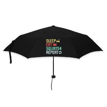 Les fanatiques du fitness dorment mangent des squats et des recommences - Parapluie standard - noir - Devant