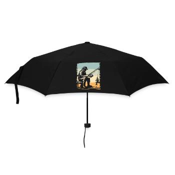 Fishermen on the seashore in retro style - Umbrella (small) - black - Front