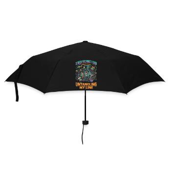Entwirrte Schnur Angeln Humor - Regenschirm (klein) - Schwarz - Vorne