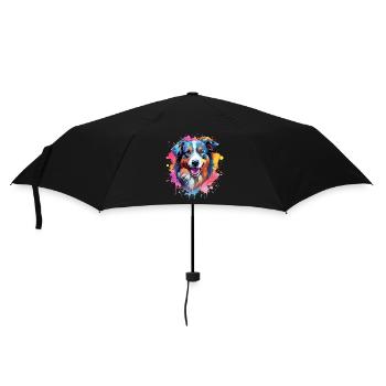 Chien Berger Australien à l’Art Éclaboussuré Coloré - Parapluie standard - noir - Devant