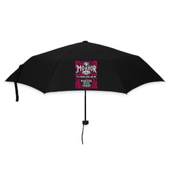 Mothor Wikinger Mutter Thor Hammer Spruch - Regenschirm (klein) - Schwarz - Vorne