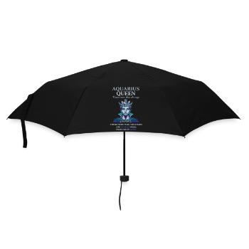 Aquarius Queen Sternzeichen Wassermann - Regenschirm (klein) - Schwarz - Vorne