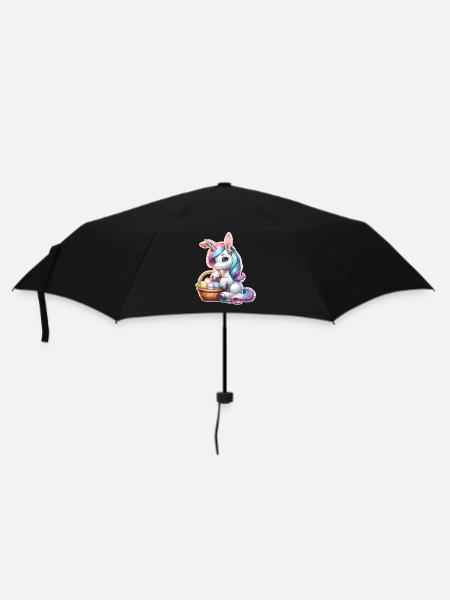 Einhorn Ostern - Regenschirm (klein) - Schwarz