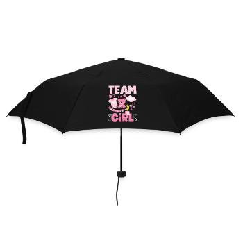 Team Mädchen Baby Party Pink Gender Reveal - Regenschirm (klein) - Schwarz - Vorne
