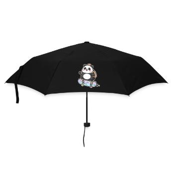 Skating Kawaii Panda Skateboard Bär Süß - Regenschirm (klein) - Schwarz - Vorne