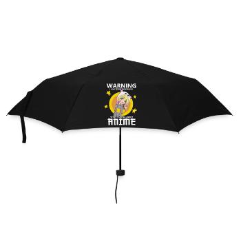 Warning May Spontaneously Start Talking About Anim - Umbrella (small) - black - Front