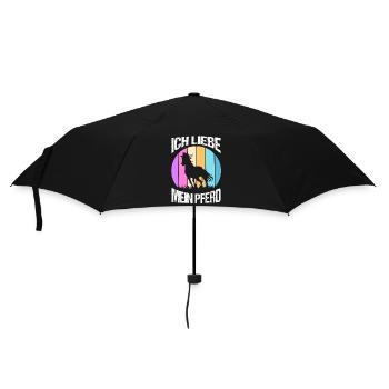 Reiten Pferdeliebhaber Reiterhof Pferde - Regenschirm (klein) - Schwarz - Vorne