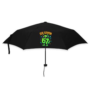 Six Seven 67 Italian Brainrot Alien Humor Funny - Umbrella (small) - black - Front