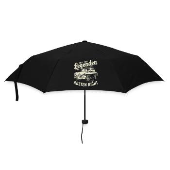 Trabi | Legenden Rosten Nicht | Oldtimer - Regenschirm (klein) - Schwarz - Vorne