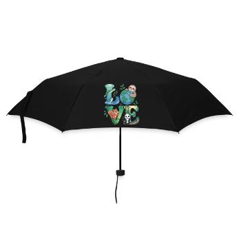 Nature Love Shirt Panda Sloth Turtle - Umbrella (small) - black - Front