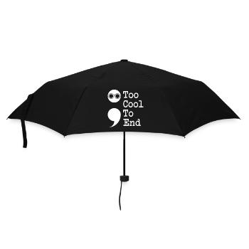 Semi Colon Too Cool To End Semicolon - Umbrella (small) - black - Front