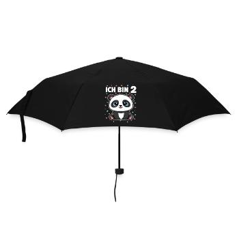Ich bin 2 - Süßes Panda zum 2. Geburtstag - Regenschirm (klein) - Schwarz - Vorne