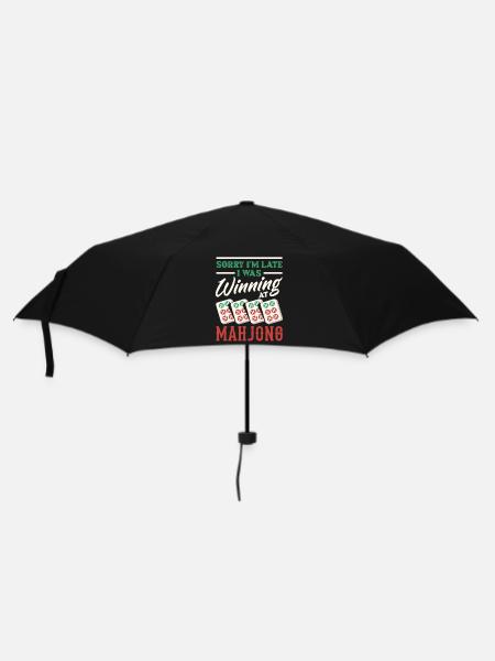 Es Ist Mahjong-zeit - Regenschirm (klein) - Schwarz