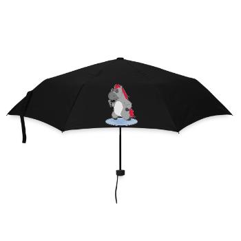 Pferd Sänger Mikrofon Singen - Regenschirm (klein) - Schwarz - Vorne