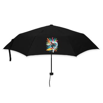 Colorful Surfer Watercolors Splashes Graffiti - Umbrella (small) - black - Front