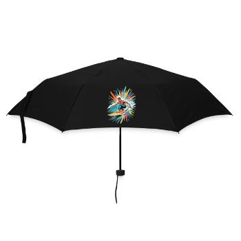 Colorful Surfer Watercolors Splashes Graffiti - Umbrella (small) - black - Front