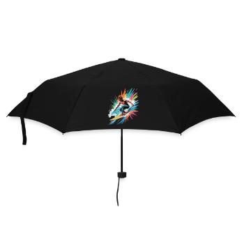 Colorful Surfer Watercolors Splashes Graffiti - Umbrella (small) - black - Front