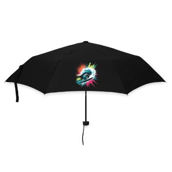 Colorful Surfer Watercolors Splashes Graffiti - Umbrella (small) - black - Front
