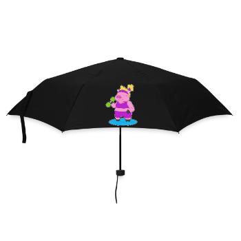 Bodybuilder cochon avec haltères - Parapluie standard - noir - Devant